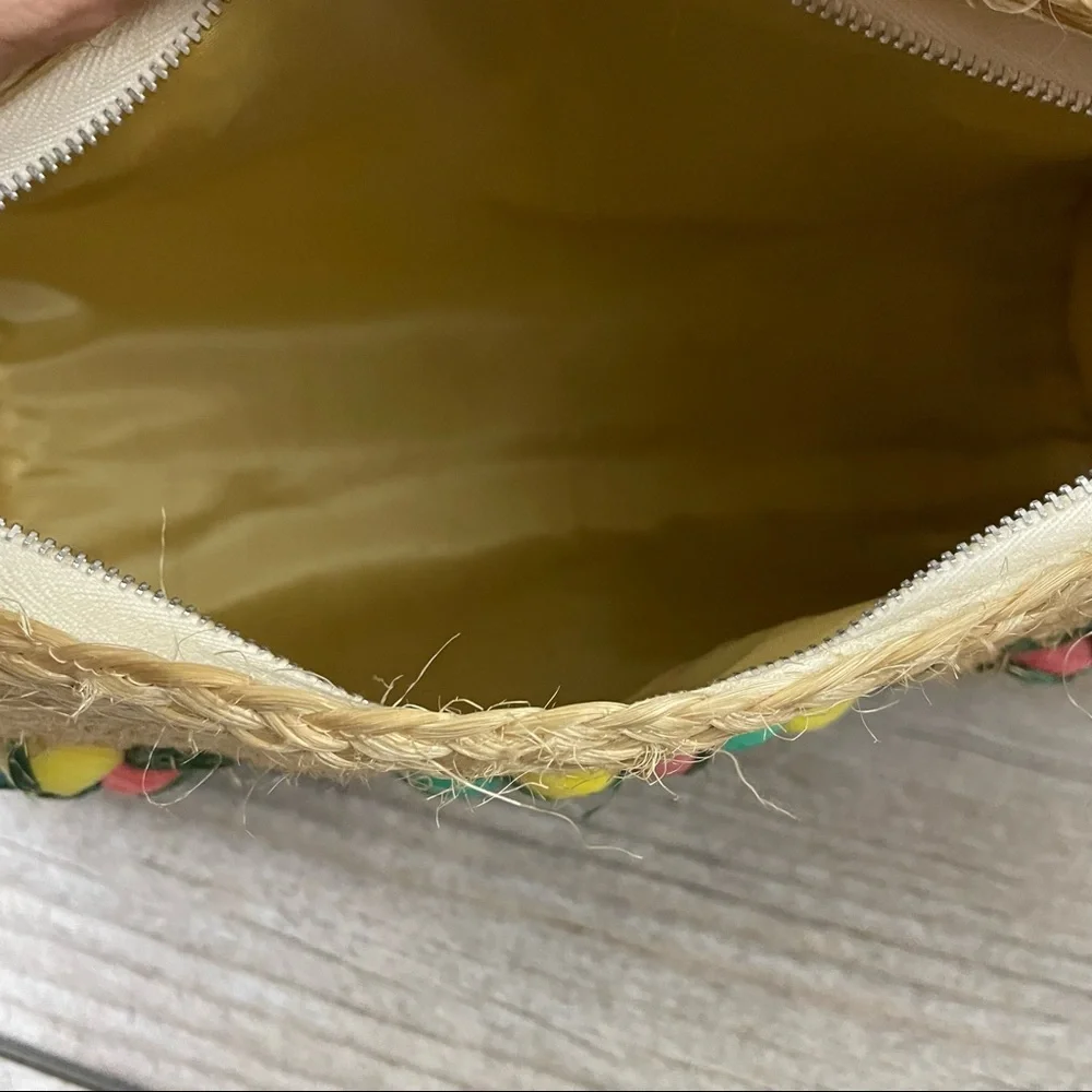 Vintage Multicolor Woven Straw Shoulder Bag - Picture 8 of 11